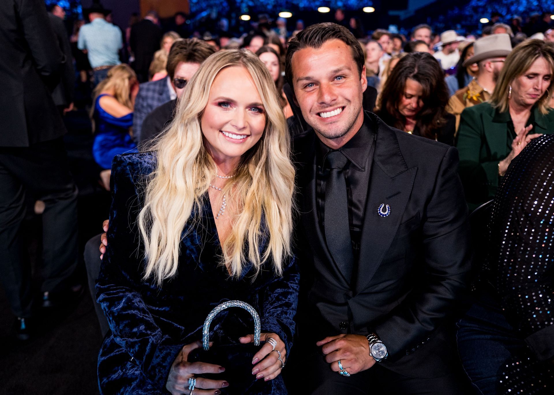 Miranda Lambert with husband Brendan McLoughlin at the 60th Academy of Country Music Awards (Image via Getty)
